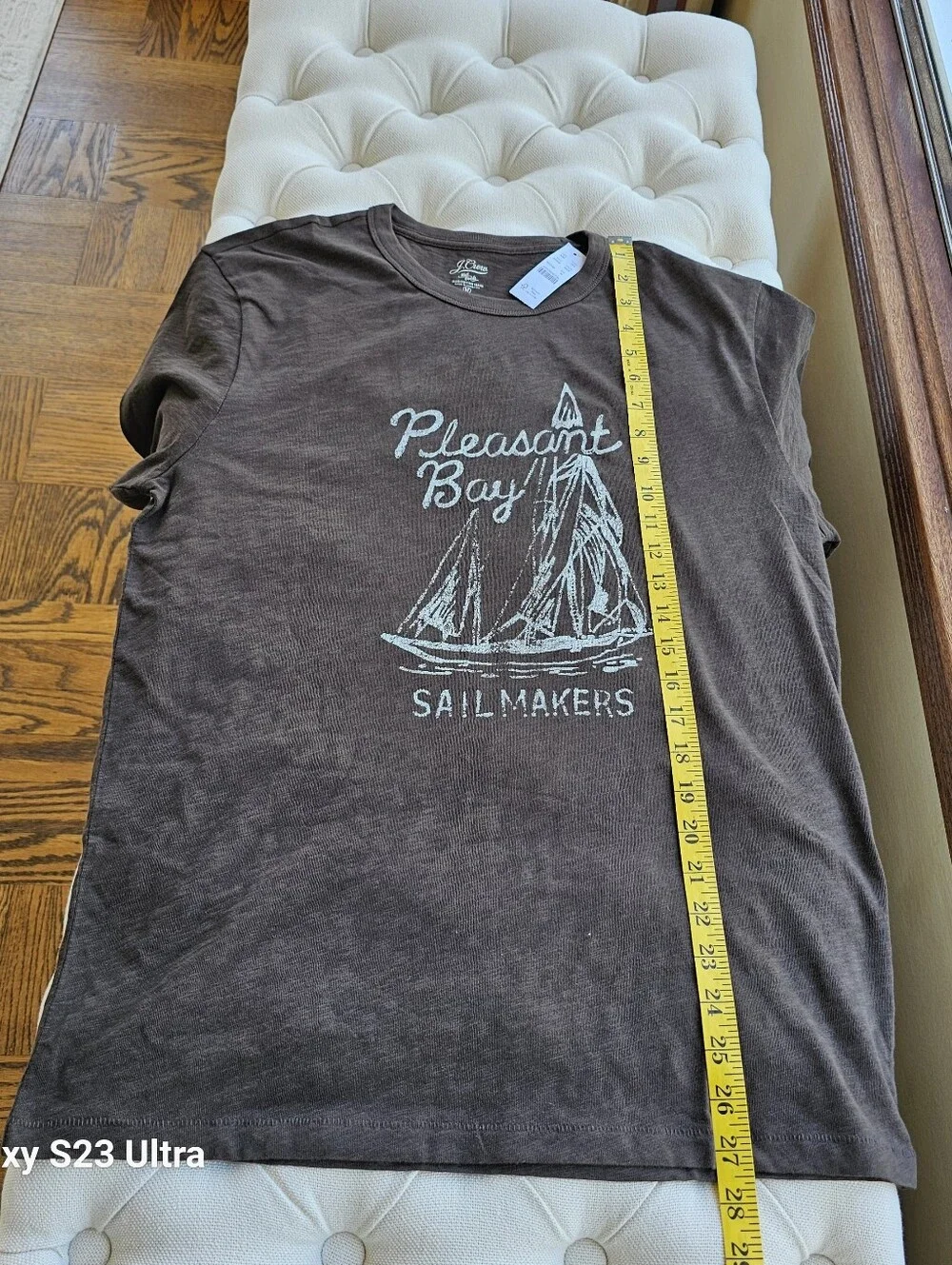 New! J Crew Medium M Men's Slub cotton Pleasant Bay graphic brown T-shirt NWT